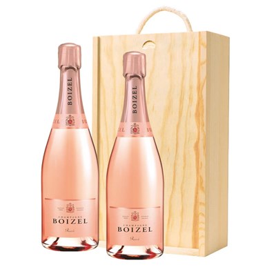 Boizel Rose  NV Champagne 75cl Two Bottle Wooden Gift Boxed (2x75cl)
